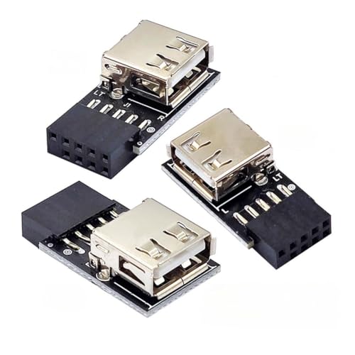 chenyang 3 Pack Motherboard 9Pin/10Pin Frontpanel Header auf USB 2.0 Typ A Buchse Konverteradapter von chenyang
