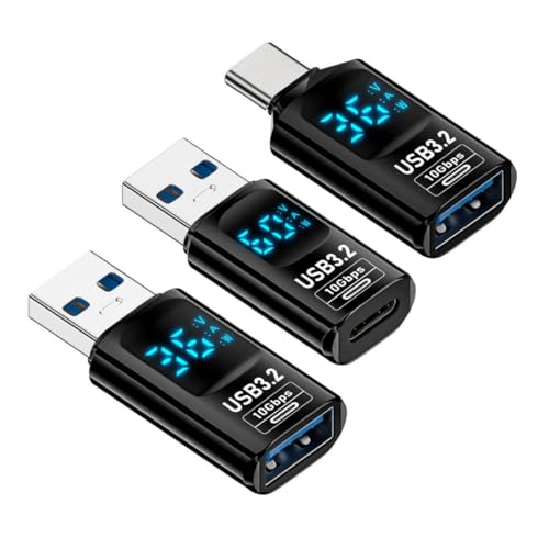chenyang 3 Pack USB Digitalanzeigeadapter, USB 3.2 10Gbit/s PD 36W/60W Datenübertragung Schnelllade Leistungsmesser Tester Konverteradapter chenyang 3 Pack USB Digitalanzeigeadapter, USB 3.2 10Gbit/s PD 36W/60W Datenübertragung Schnelllade Leistungsmesser Tester Konverteradapter von chenyang