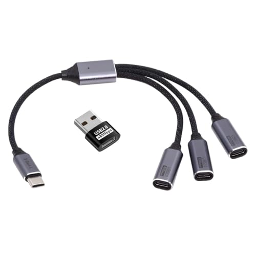 chenyang 3 in 1 USB 2.0 Splitterkabel, USB C 1 auf 3 HUB Kabel unterstützt Strom/Daten/OTG kompatibles Telefon,Tablet,Laptop 0,85 Fuß/26 cm von chenyang