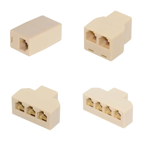 chenyang 4 Pack Telefonsplitter, RJ11 6P2C/6P4C Erweiterungsadapter unterstützt verlustfreie Übertragung für Festnetztelefon/Faxgerät/Modem chenyang 4 Pack Telefonsplitter, RJ11 6P2C/6P4C Erweiterungsadapter unterstützt verlustfreie Übertragung für Festnetztelefon/Faxgerät/Modem von chenyang