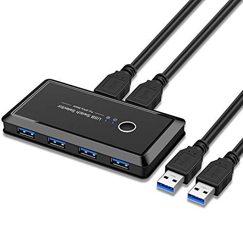 chenyang CY 90 Grad USB 3.0 KVM Sharing Switch Selector 2 Computers Sharing 4 USB Devices for Keyboard Mouse Scanner Printer von chenyang