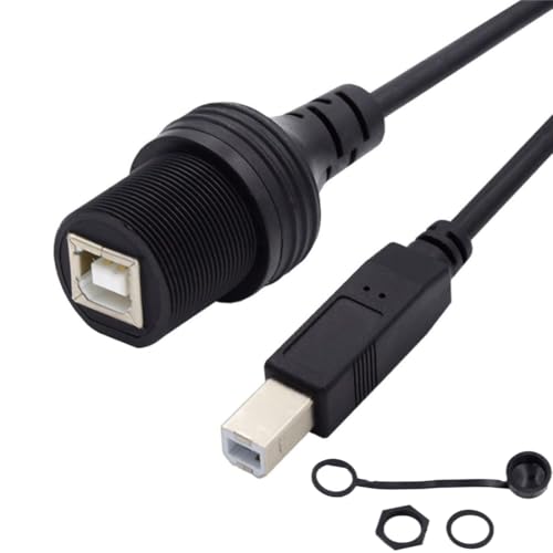 chenyang USB 2.0 Typ B Druckerscanner Unterputzmontage Stecker auf Buchse Verlängerungskabel für Auto Armaturenbrett Panelmontage Wasserdicht Staubdicht von chenyang