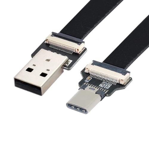 ChenYang CY Type-A USB 2.0 Stecker auf Type-C USB-C Stecker Daten Flaches Slim FPC Kabel 100CM für FPV & Disk & Telefon von chenyang