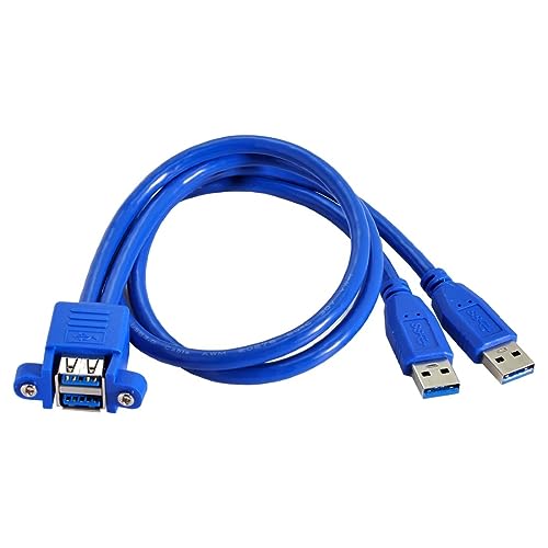 chenyang USB 3.0 2 Stecker auf USB 3.0 2 Buchse Verlängerungskabel 50cm mit Schraublöchern für die Panelmontage von chenyang