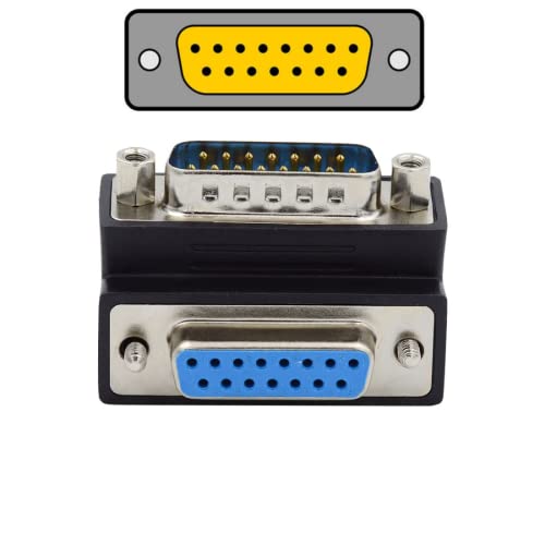 chenyang DB15Pin Stecker auf Buchse Verlängerungsadapter DSUB RS232 15Pin D-Subminiature Stecker 90 Grad UP abgewinkelt von chenyang