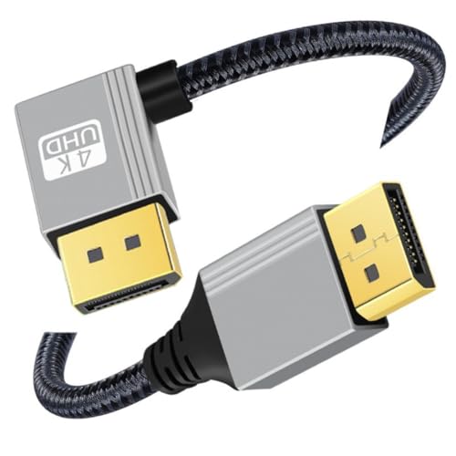 chenyang DisplayPort 1.2 Kabel, DisplayPort auf DisplayPort 90 Grad nach links abgewinkelt 4K@60Hz 2K@144Hz High Speed vergoldetes geflochtenes Kabel 2.0M chenyang DisplayPort 1.2 Kabel, DisplayPort auf DisplayPort 90 Grad nach links abgewinkelt 4K@60Hz 2K@144Hz High Speed vergoldetes geflochtenes Kabel 2.0M von chenyang