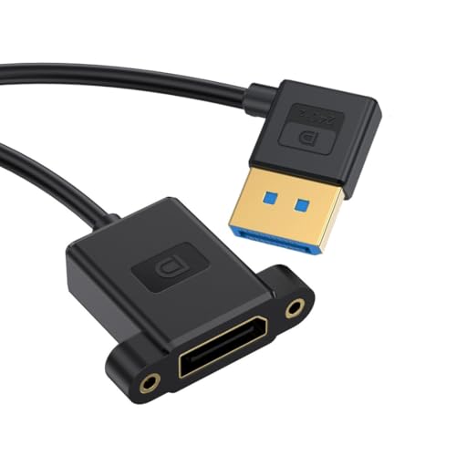 chenyang DisplayPort 1.4 Kabel DisplayPort 90 Grad nach rechts abgewinkelt 8K@60Hz 4K@240Hz 32,4 Gbps High Speed ​​vergoldetes ultrafeines Verlängerungskabel Panelmontage 0,98 FT/0,3 m von chenyang