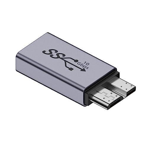 chenyang Micro-B-auf-USB-Adapter, Micro-B-Stecker auf USB-Buchse, 10 Gbit/s, Datenübertragung, 5 V, 1,5 A, Schnelllade-Konverteradapter aus Aluminiumlegierung für Festplatte/Telefon von chenyang