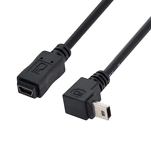 chenyang Mini USB Verlängerungskabel, USB 2.0 Mini USB 5 polig Stecker auf Buchse 90 Grad nach unten abgewinkelt Strom/Lade/Datenübertragungs Verlängerungskabel Adapter 0.2M für Dashcam/GPS/Mikrofon von chenyang
