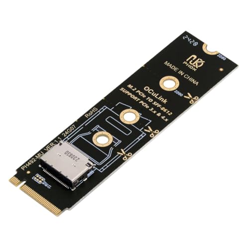 chenyang Oculink SFF-8612 zu PCI-E 4.0 NVME M.2 M-Key Host Adapter Support 2230/2242/2260/2280 für U.2 SSD & eGPU von chenyang