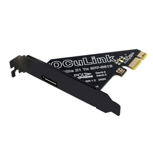 chenyang Oculink zu PCIe 4.0 X1 Adapter, SFF-8611/8612 zu PCI Express Erweiterungskartenadapter mit 8 cm/12 cm Steckplatzhalterung von chenyang