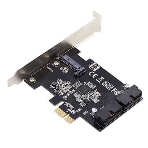 Chenyang PCI-E 1X auf 2 USB 3.0 19Pin 20Pin Front Panel Header PCI-E Erweiterungskartenadapter für Desktop Computer Motherboard Chenyang PCI-E 1X auf 2 USB 3.0 19Pin 20Pin Front Panel Header PCI-E Erweiterungskartenadapter für Desktop Computer Motherboard von chenyang