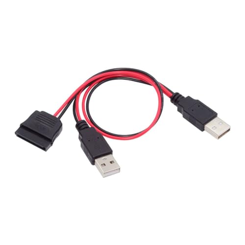 chenyang SATA 15Pin 1 auf 2 USB 2.0 Power 5V 2A Kabel für 2,5 Zoll SATA HDD SSD Festplattentreiber von chenyang