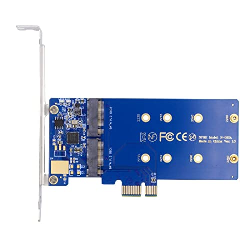 chenyang M.2 SSD zu PCI-E X1 Adapter 2 SATA SSD zu PCIe 3.0/4.0 Erweiterungskartenadapter JMB582 Chipsatz mit 12cm PCI-E Halterung von chenyang