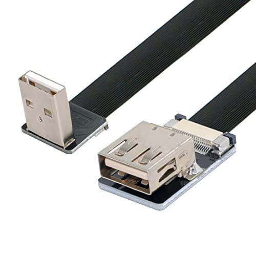 chenyang USB 2.0 Flachkabel, USB 2.0 Stecker auf Buchse 90 Grad nach unten abgewinkelt Ribbon Flex Datenübertragung Lade Verlängerungskabel Adapter 1.0M von chenyang