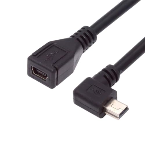 chenyang Mini USB Verlängerungskabel, USB 2.0 Mini USB 5 polig Stecker auf Buchse 90 Grad rechtwinklig Strom/Lade/Datenübertragungs Verlängerungskabel Adapter 0.3M für Dashcam/GPS/Mikrofon von chenyang