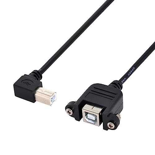 chenyang USB 2.0 Typ B Drucker Scanner Festplatten-Verlängerungsdatenkabel mit Schrauben für Panelmontage, 50 cm, 90 Grad rechtwinklig von chenyang