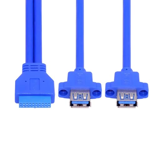 chenyang USB 3.0 Frontpanel Kabel, USB 19/20-polig 1 Stecker auf 2 USB 3.0 Buchsen Motherboard Header Datenverlängerungskabel 0,5 m chenyang USB 3.0 Frontpanel Kabel, USB 19/20-polig 1 Stecker auf 2 USB 3.0 Buchsen Motherboard Header Datenverlängerungskabel 0,5 m von chenyang