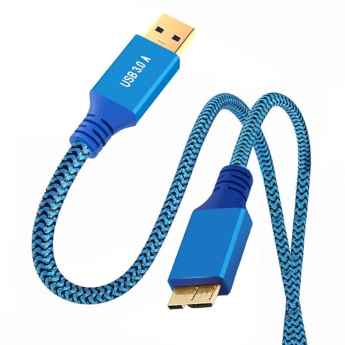 chenyang USB 3.0 Kabel USB 3.0 auf USB 3.0 Micro-B Verlängerungsdatenkabel 5Gbit/s Blaues Nylongeflecht 0.3M von chenyang