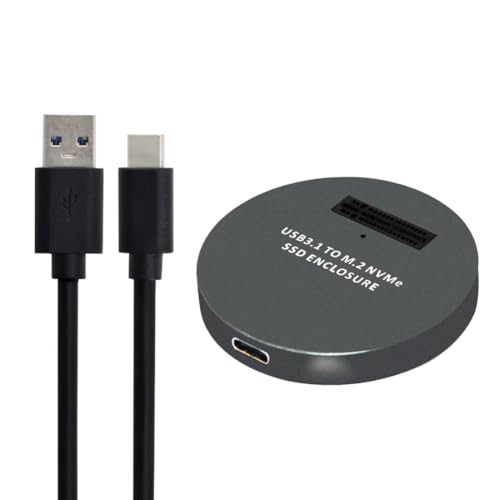 chenyang M.2 NVME SSD-Gehäuseleser, USB 3.1 Gen 2 10 Gbit/s Desktop M.2 SSD-Gehäuseadapter Aluminiumlegierung Schwarz von chenyang
