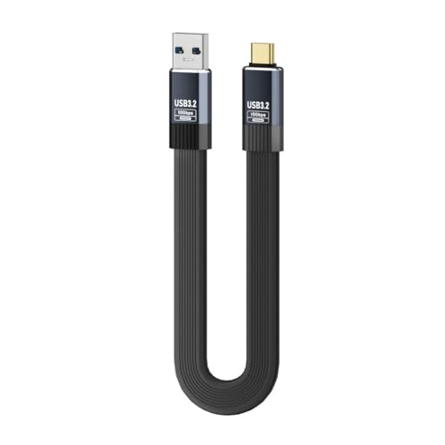 chenyang USB A auf USB C Flachkabel, USB 3.2 Gen 2 10Gbit/s Datenübertragung PD 15W Schnellladung Kompatibel mit iPhone 16/15 1,64 Fuß/0,5 m von chenyang
