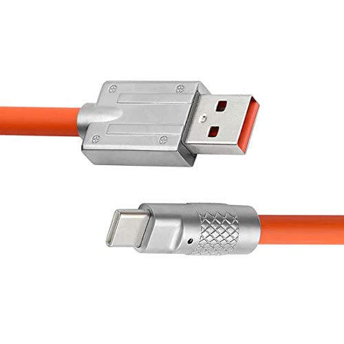 chenyang USB A auf USB C Kabel,USB Typ C Stecker auf Typ A Stecker Flüssigsilikon Ultra Soft 120W Power Fast Charge USB 2.0 Datenkabel Orange 1.0M von chenyang