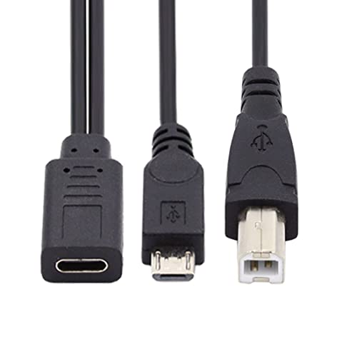 chenyang USB C Buchse auf USB 2.0 Type B ＆ Micro USB Stecker Splitter Verlängerung Ladekabel von chenyang