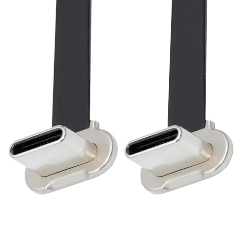 chenyang USB C Kurzes Flachkabel, USB 2.0 Typ C Dual 90 Grad abgewinkeltes PD 65W Schnelllade-Datenverlängerungskabel 5,91 Zoll/15CM von chenyang