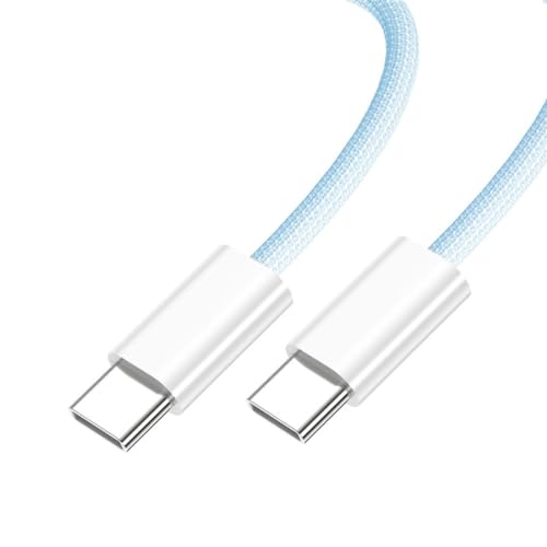 chenyang USB C Nylon geflochtenes Kabel, USB C Stecker zu Stecker 480 Mbit/s Datenübertragung PD 27W/65W schnelles Ladekabel Blau 3.0M von chenyang