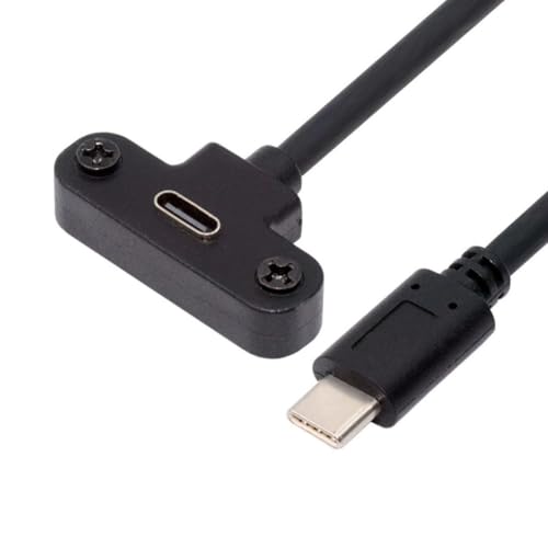 chenyang USB C Verlängerungskabel USB 2.0 Typ C Stecker auf Buchse Schnelllade Datenübertragungs Verlängerungskabel mit Panel Montageschraube 0,3m von chenyang