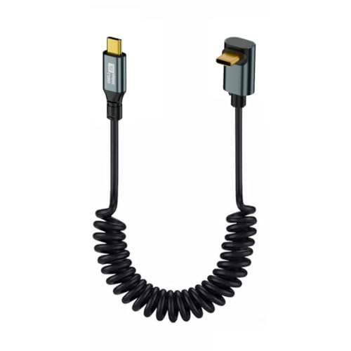 chenyang USB C auf C Spiralkabel USB 3.2 Typ C UP abgewinkelt 20Gbit/s PD 100W 8K@60Hz Daten Schnellladekabel 1,8m von chenyang