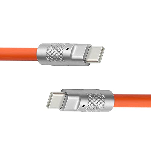 chenyang USB C auf USB C Kabel,USB Typ C Stecker auf Stecker Flüssigsilikon Ultra Soft 120W Power Fast Charge USB 2.0 Datenkabel Orange 2.0M von chenyang