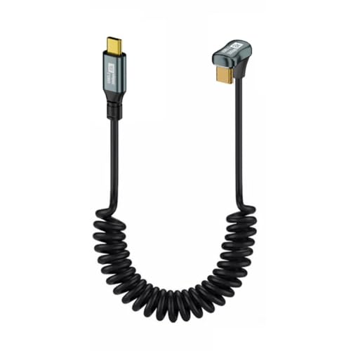 chenyang USB C zu C Spiralkabel USB 3.2 Typ C 180 Grad Abgewinkelt 20Gbit/s PD 100W 8K@60Hz Daten Schnellladekabel 1,8m von chenyang