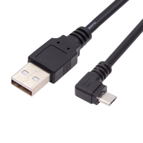 chenyang USB auf Micro USB Kabel, USB 2.0 Stecker auf Micro USB 5 poliger Stecker Lade und Datenübertragung 90 Grad rechtwinkliges Verlängerungskabel, 0,32 Fuß/0,1 m von chenyang