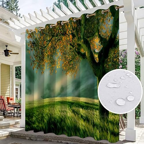 chenyu Wetterfest Wasserdicht UV-Schutz Outdoor Vorhänge Sichtschutz Sonnenschutz Verdunkelungsvorhang für Pavillon Balkon Garten Terrasse (W1,5 m x H1,66 m,7) von chenyu