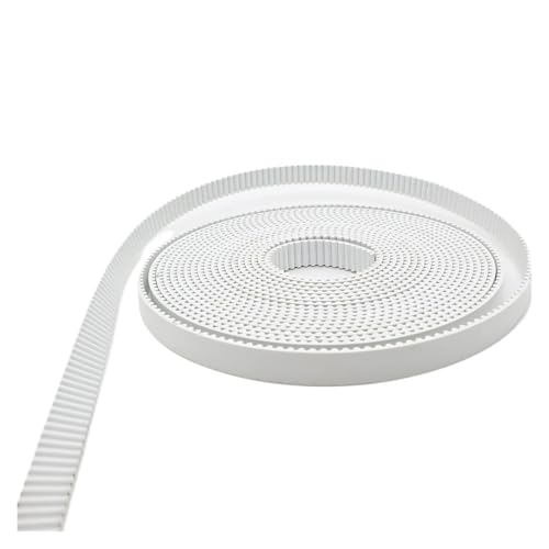 HTD 3M Offener Zahnriemen PU mit Stahlkern 3M Synchronriemen Breite 6/10/15mm~40mm Weiß Polyurethan Stahl PU HTD3M Offener Riemen(2M,WHITE_40MM) von cheofaly