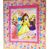 Prinzessin Lap Quilt 48" X 56", Kinder Bett Quilt, Mädchen Geburtstag Weihnachten von cheroriginals