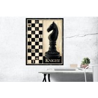 Schach Leinwand Wall Art Springer Knight Pferd Vintage von chessvillage