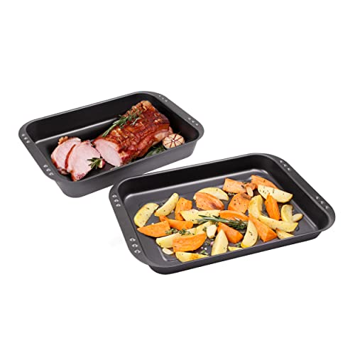 c|h|g Kombi-Ofenset mit Griffmulden und Arretierungspunkten "Easy Oven", antihaft, anthrazit/metallic, Made in Germany c|h|g Kombi-Ofenset mit Griffmulden und Arretierungspunkten "Easy Oven", antihaft, anthrazit/metallic, Made in Germany von c|h|g
