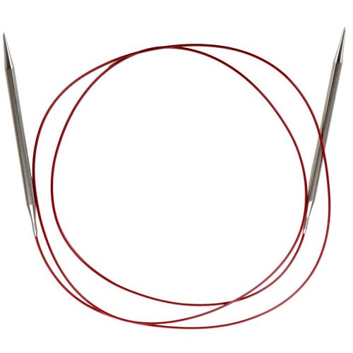 Chiaogoo Rundstricknadeln, rote Spitze (Edelstahl), 152 cm, Größe US-8 (5 mm), 60 Stück von chiaogoo