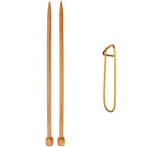 chiaogoo 22,9 cm (30 cm) Single Point Bambus dunkel Patina Stricknadeln Paket mit 1 artsiga Crafts Stitch Halterung Size-US-5-(3.75mm) von chiaogoo