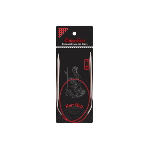 chiaogoo CG6024-01.5 Circular Knitting Needle, Silver, Red, One Size chiaogoo CG6024-01.5 Circular Knitting Needle, Silver, Red, One Size von chiaogoo
