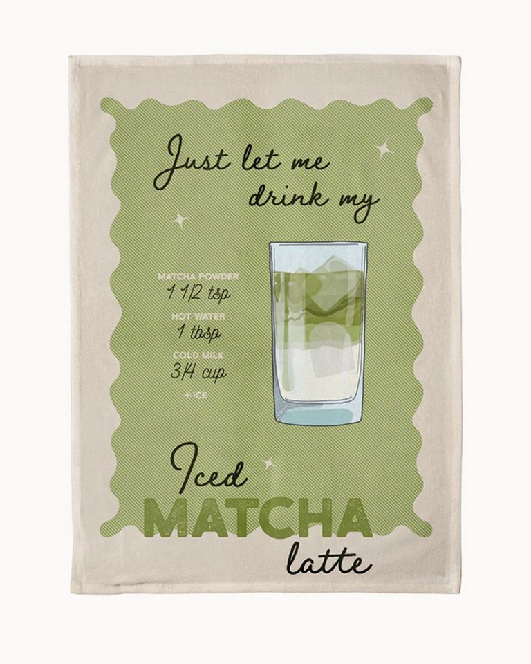 chic.mic Geschirrtuch Matcha mit Eiswürfel, (1-tlg), 100% Bio Baumwolle von chic.mic
