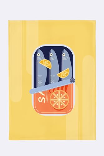 chic.mic Organic Kitchen Towel - Nachhaltiges Küchenhandtuch (Sardines for Dinner) von chic.mic
