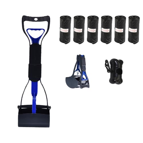 chichendianzi Haustierkotschaufel-Set, 60 cm, faltbar, Hundekotschaufel mit Kotbeutelspender und Kotbeuteln, langer Griff, tragbarer Haustierabfallsammler für den Innen- und Außenbereich (Blau, 45 cm) chichendianzi Haustierkotschaufel-Set, 60 cm, faltbar, Hundekotschaufel mit Kotbeutelspender und Kotbeuteln, langer Griff, tragbarer Haustierabfallsammler für den Innen- und Außenbereich (Blau, 45 cm) von chichendianzi