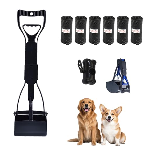 chichendianzi Haustierkotschaufel-Set, 60 cm, faltbar, Hundekotschaufel mit Kotbeutelspender und Kotbeuteln, langer Griff, tragbarer Haustierabfallsammler für den Innen- und Außenbereich (Schwarz, 45 chichendianzi Haustierkotschaufel-Set, 60 cm, faltbar, Hundekotschaufel mit Kotbeutelspender und Kotbeuteln, langer Griff, tragbarer Haustierabfallsammler für den Innen- und Außenbereich (Schwarz, 45 von chichendianzi