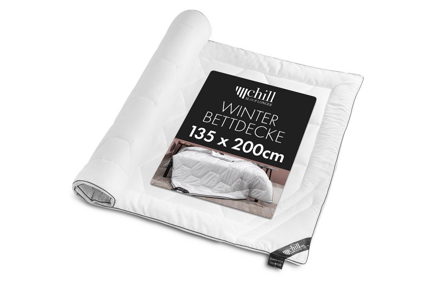 Microfaserbettdecke, Winterdecke 135x200cm, chill SLEEPLONGER, Füllung: 100% Polyester, Bezug: Microfaser, Extrawarme Decke - Vegan & Atmungsaktiv von chill SLEEPLONGER