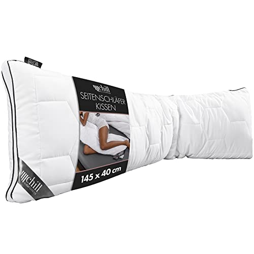 chill SLEEPLONGER Seitenschläferkissen 40 x 145 cm - Schwangerschaftskissen & Seitenschläferkissen Waschbar & Atmungsaktiv & 100% Vegan - Langes Kissen für Seitenschläfer mit 800g Füllmaterial von chill SLEEPLONGER