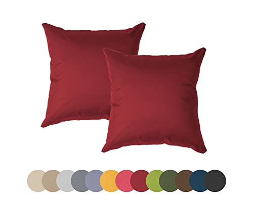 chilly pilley® Kissen Wasserfest Gartenstuhl Dekokissen Indoor Outdoor Gartenkissen Lounge Dekoratives Sitzkissen Rückenkissen viele Farben (dunkelrot 2 er Set 40x40) von chilly pilley