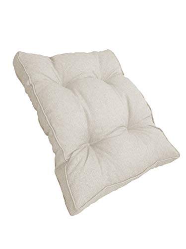 chilly pilley Loungekissen Rattansessel Auflagen Rattanpolster Rattan Lounge Set Gesteppt Sitzkissen Kissen Rückenlehne mit Keder Loungekissen (Sitzkissen 80x60x10, Creme) von chilly pilley